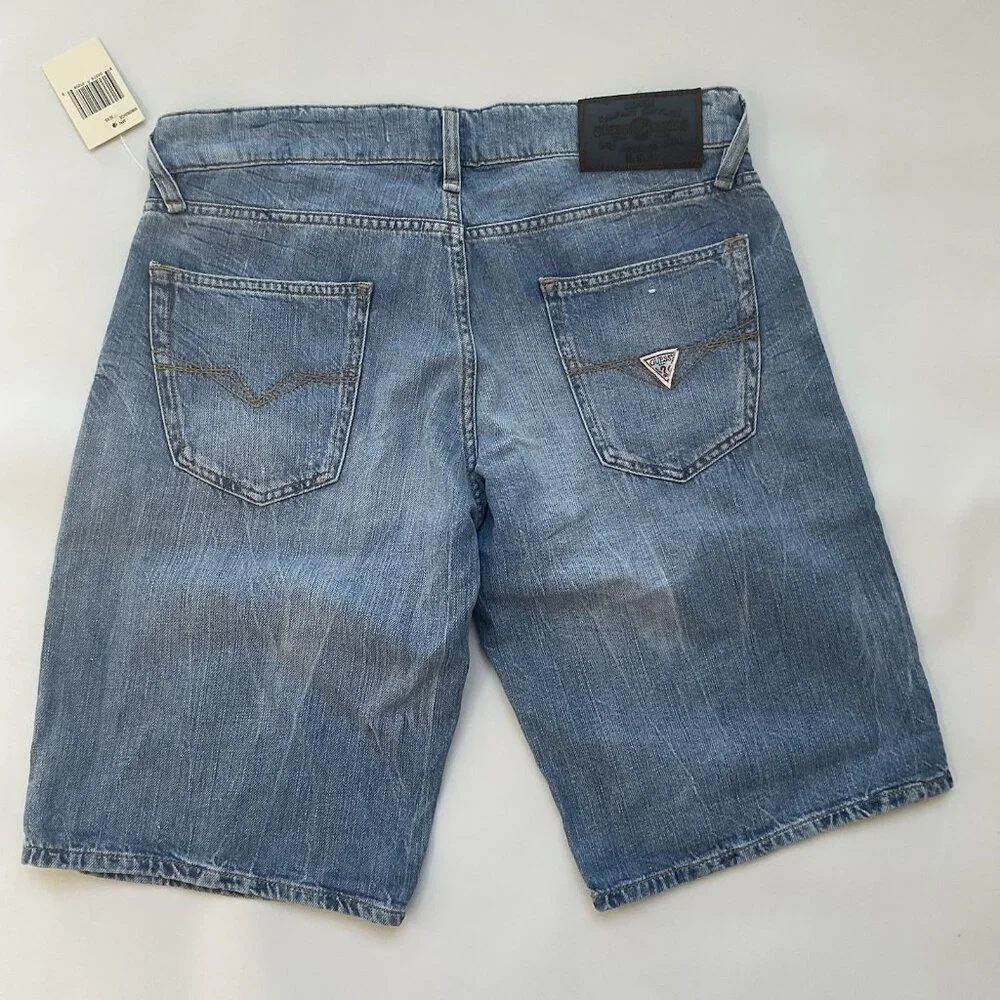 Guess Men's Faded Blue Denim Short Size 29